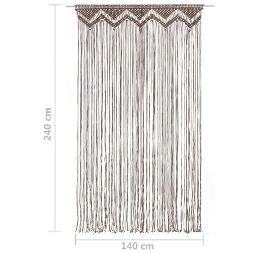 Macramégardin 140×240 cm - bomuld, gråbrun