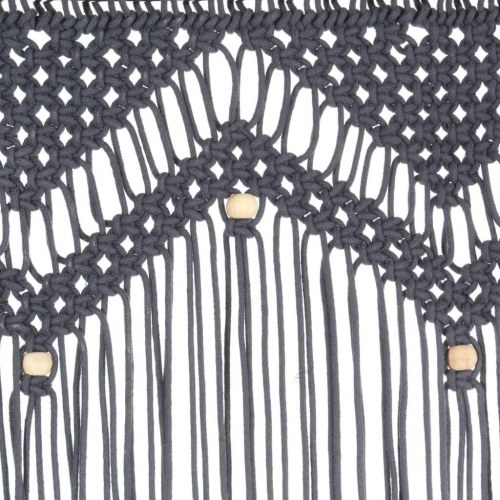 Macramégardin 140×240 cm - bomuld, antracitgrå