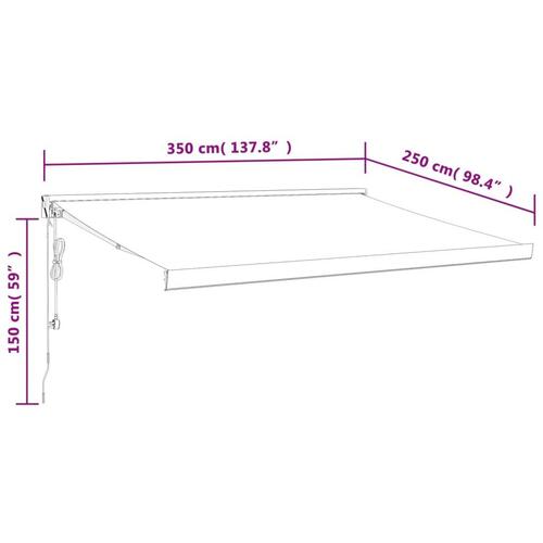 Foldemarkise 3,5x2,5 m stof og aluminium gul og hvid