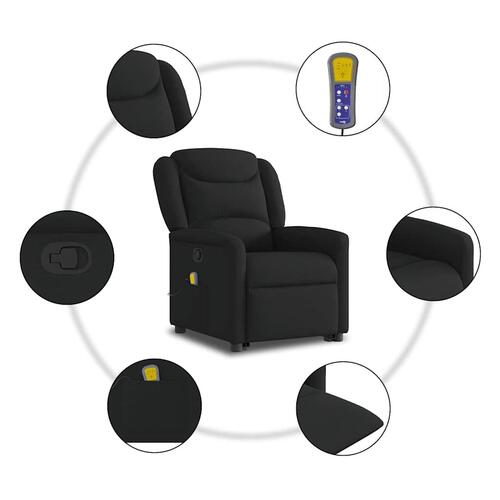 Løftestol med massage stof sort