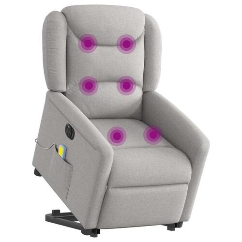 Elektrisk massagestol med løftefunktion stof skygrå