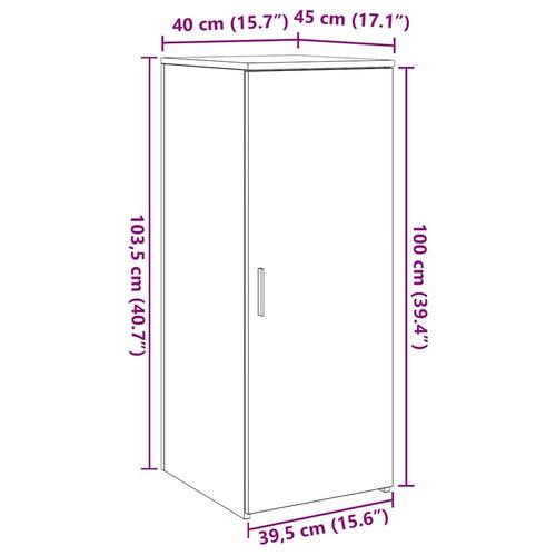 Skab 40x45x103,5 cm konstrueret træ betongrå