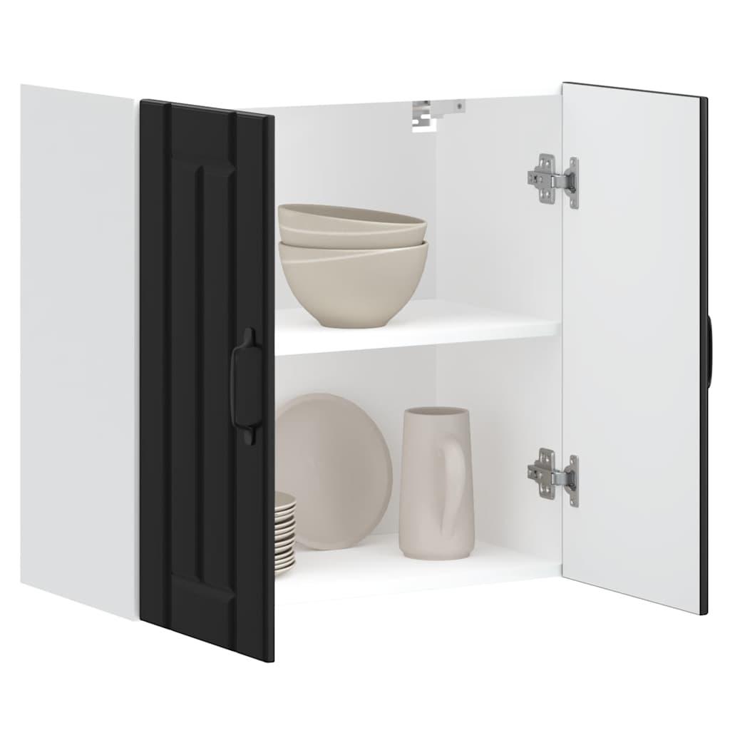 Køkkenvægskab Lucca sort konstrueret træ