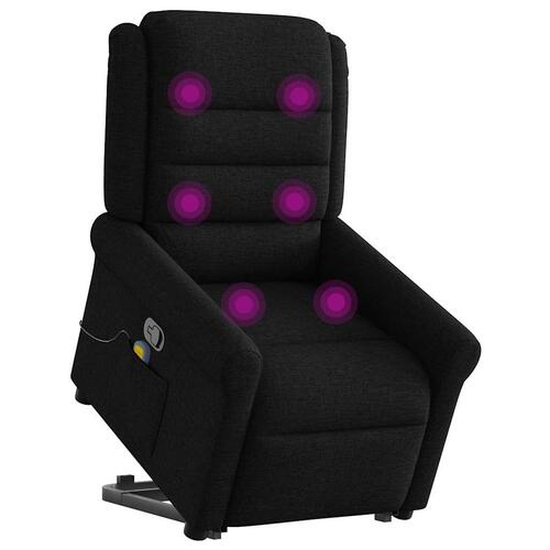 Løftestol med massage stof sort