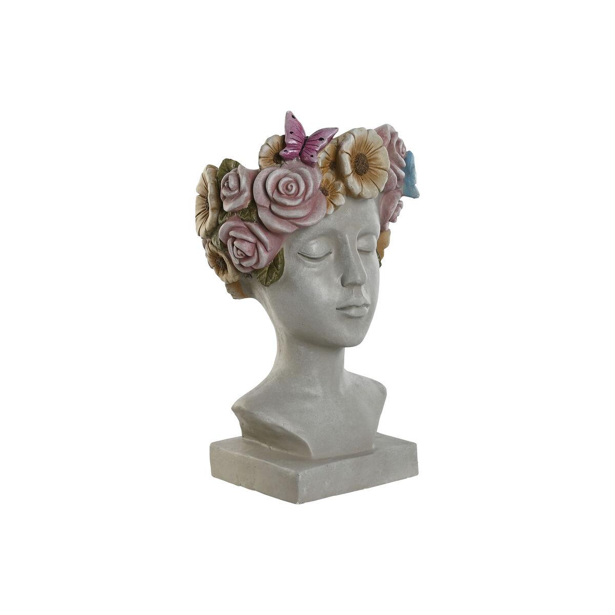 Urtepotte i fiber-magnesium, grå/multifarvet - chica, 32 × 28 × 53 cm