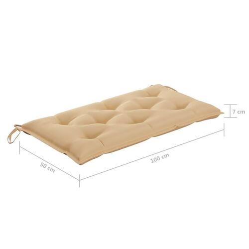 Hynde til havebænk 100x50x7 cm oxfordstof beige