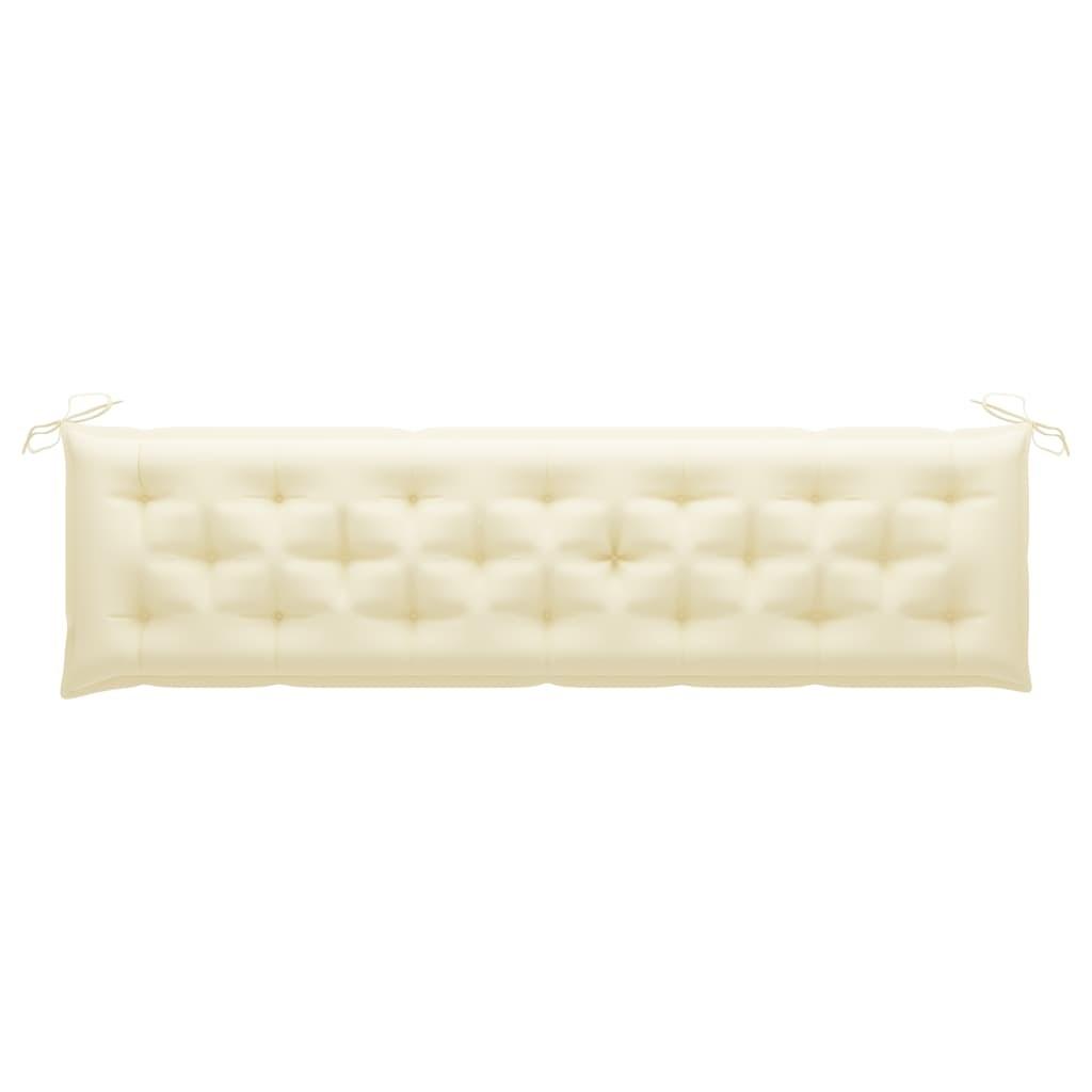 Hynde til havebænk 200x50x7 cm oxfordstof cremehvid billede