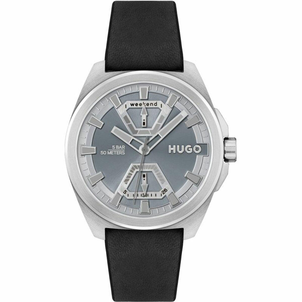 Hugo Boss unisex armbåndsur 1530240 - Ø 46 mm, grå/sølv, læderrem
