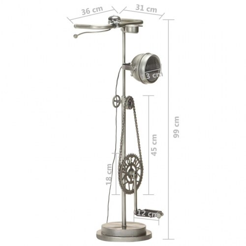 Gulvlampe i cykeldesign jern