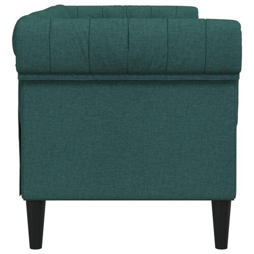 2-personers Chesterfield-sofa stof mørkegrøn