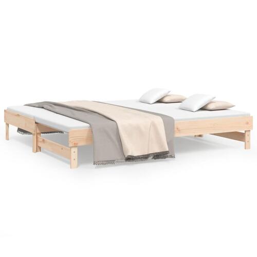 Daybed med udtræk 2x(90x200) cm massivt fyrretræ