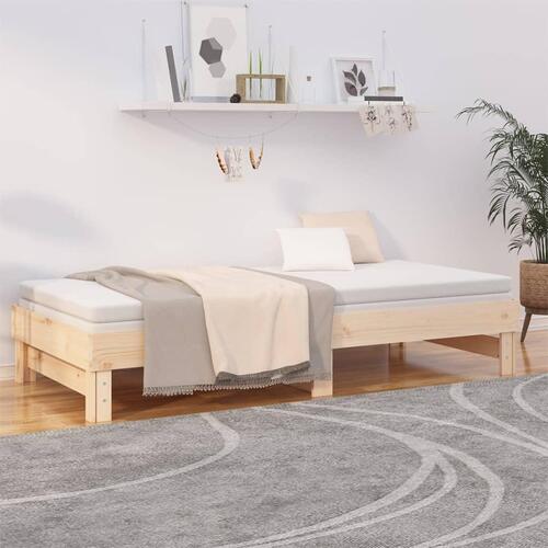 Daybed med udtræk 2x(90x200) cm massivt fyrretræ