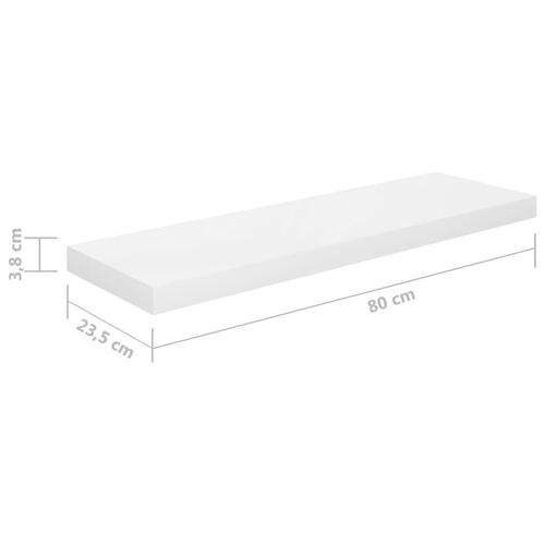 Væghylder 4 stk. 80x23,5x3,8 cm MDF hvid højglans