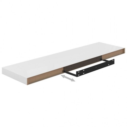 Væghylder 2 stk. 90×23,5×3,8 cm - MDF hvid højglans