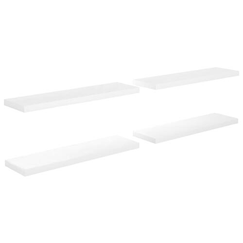 Væghylder 4 stk. 90x23,5x3,8 cm MDF hvid højglans