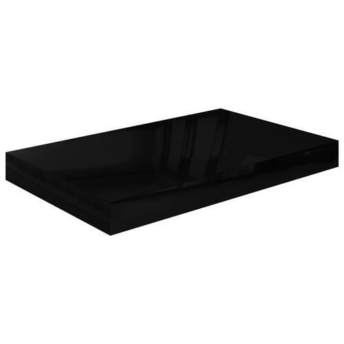 Væghylder 4 stk. 40x23x3,8 cm MDF sort højglans