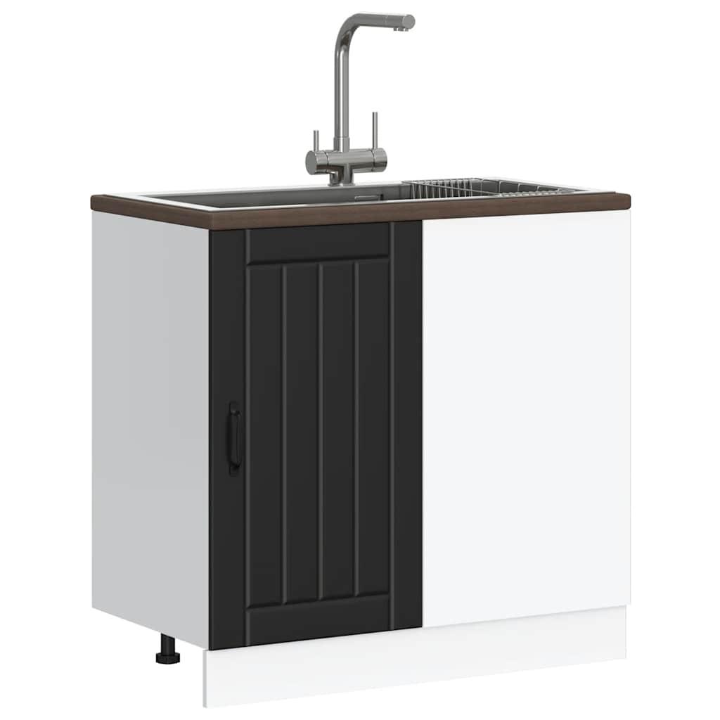 Underskab Til Køkken Lucca Konstrueret Træ Sort