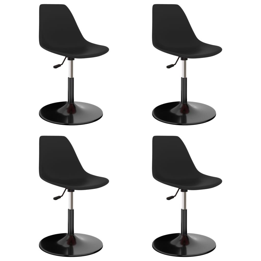 Drejelige spisebordsstole 4 stk. PP sort