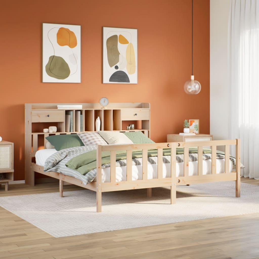 vidaXL seng med reol uden madras 180x200 cm massivt fyrretræ