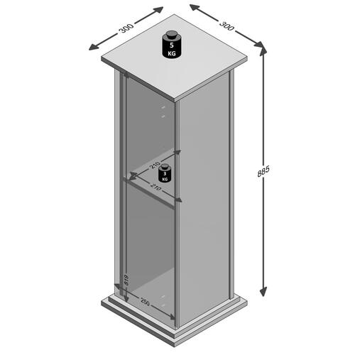 accentbord med låge 88,5 cm hvid