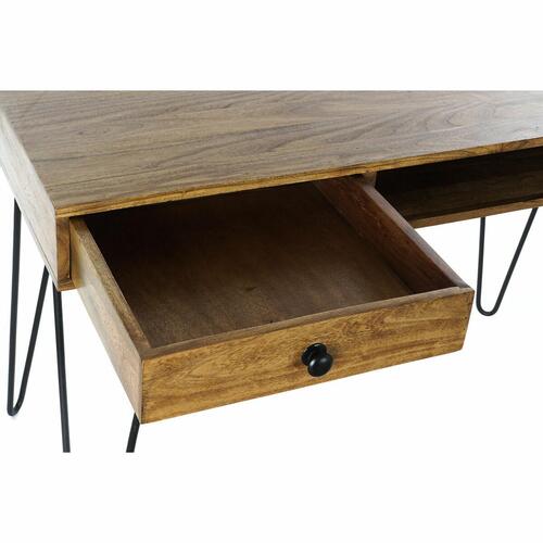 Skrivebord DKD Home Decor 115 x 55 x 76 cm Natur Sort Metal