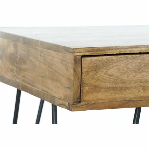 Skrivebord DKD Home Decor 115 x 55 x 76 cm Natur Sort Metal