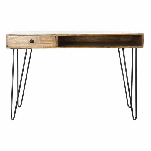 Skrivebord DKD Home Decor 115 x 55 x 76 cm Natur Sort Metal