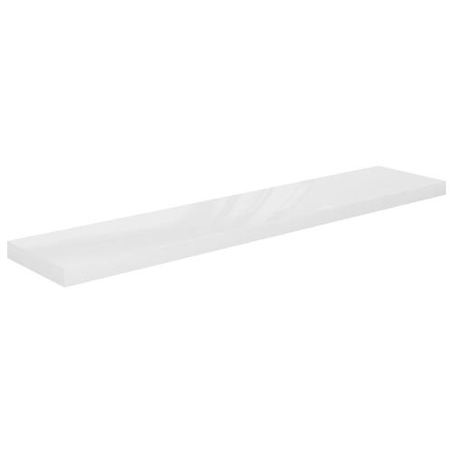 Væghylder 2 stk. 120x23,5x3,8 cm MDF hvid højglans