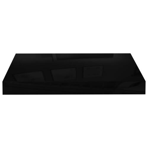 Væghylder 2 stk. 40x23x3,8 cm MDF sort højglans