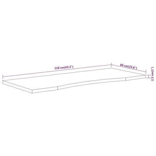 Skrivebordsplade 110x50x2,5 cm rektangulær massivt akacietræ