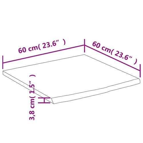 Bordplade til badeværelse 60x60x3,8 cm firkantet akacietræ