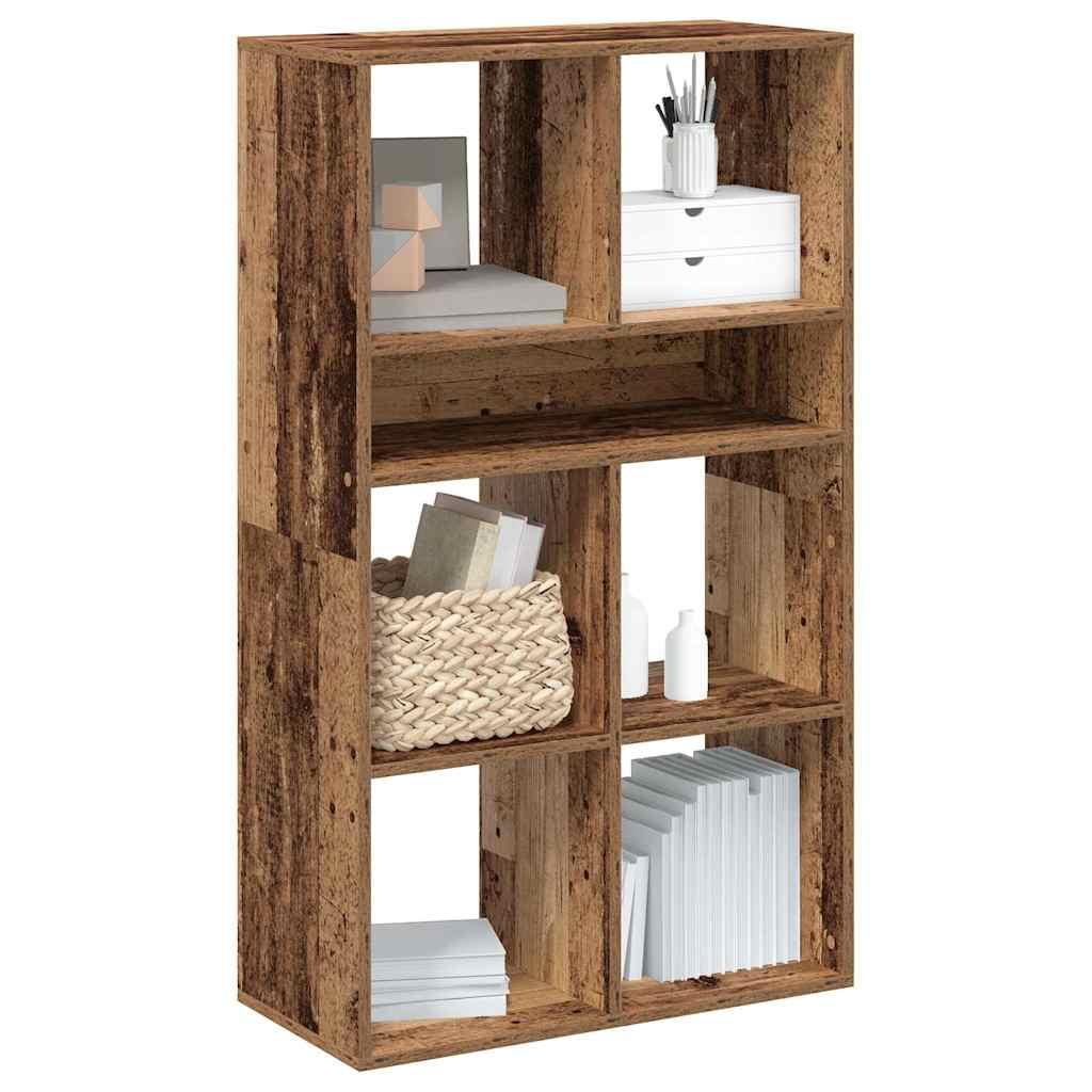 Bogreol 66x31x112 cm konstrueret træ antikt træ