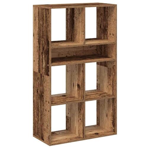 Bogreol 66x31x112 cm konstrueret træ antikt træ