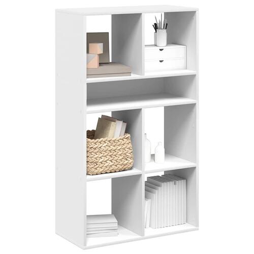 Bogreol 66x31x112 cm konstrueret træ hvid