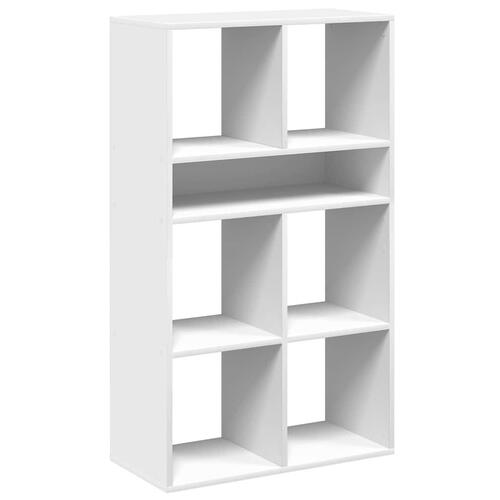 Bogreol 66x31x112 cm konstrueret træ hvid