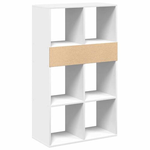 Bogreol 66x31x112 cm konstrueret træ hvid