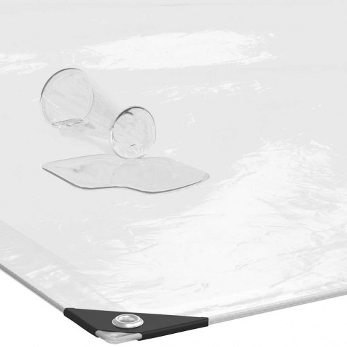 Klar presenning med øjer 2x2 m polyethylen