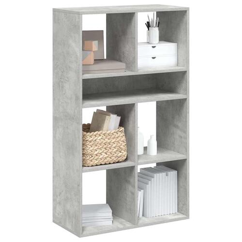Bogreol 66x31x112 cm konstrueret træ betongrå
