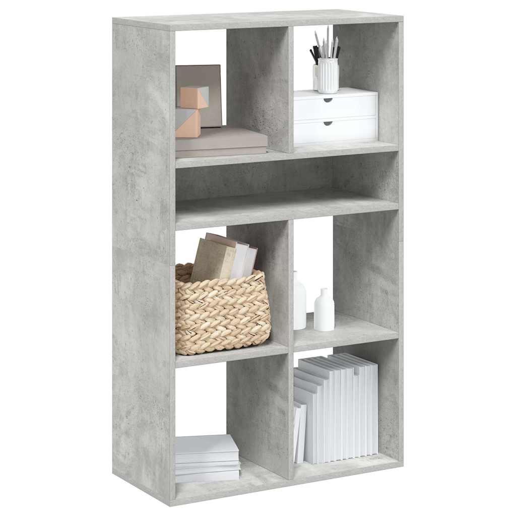 Bogreol 66x31x112 cm konstrueret træ betongrå