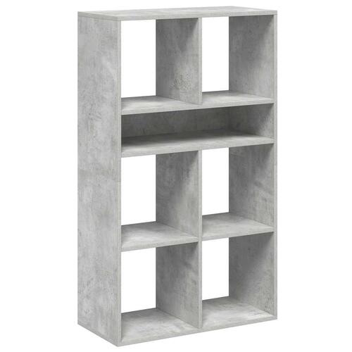 Bogreol 66x31x112 cm konstrueret træ betongrå
