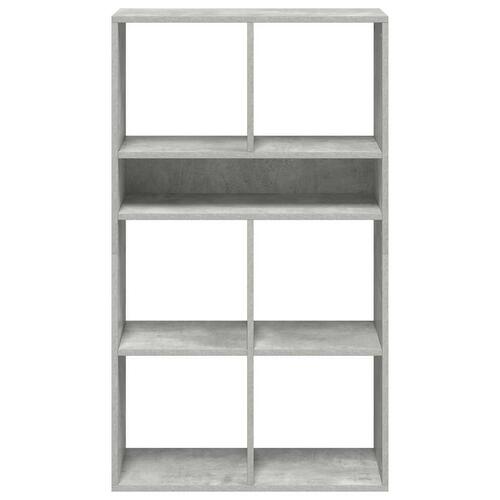 Bogreol 66x31x112 cm konstrueret træ betongrå