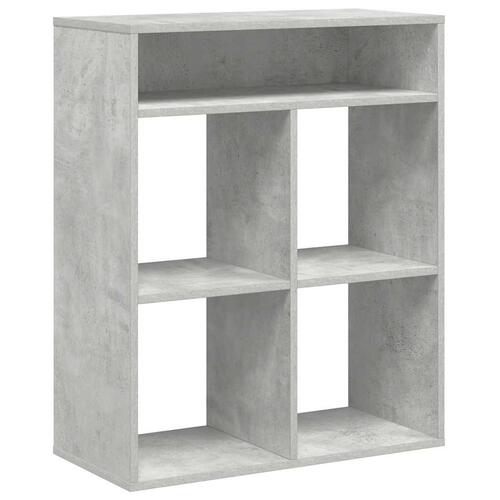 Bogreol 66x31x80 cm konstrueret træ betongrå