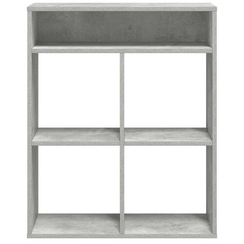 Bogreol 66x31x80 cm konstrueret træ betongrå