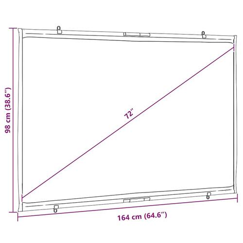 Projektionsskærm væghængt 72" 16:9