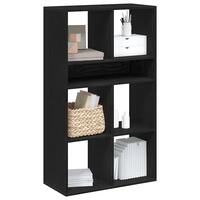 Bogreol 66x31x112 cm konstrueret træ sort