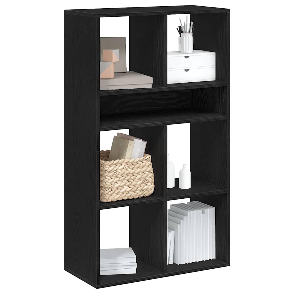 Bogreol 66x31x112 cm konstrueret træ sort