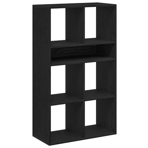 Bogreol 66x31x112 cm konstrueret træ sort