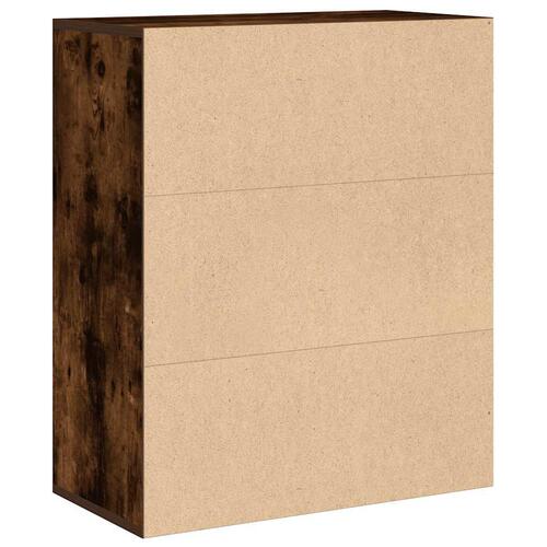 Bogreol 60x30x71,5 cm konstrueret træ røget egetræ