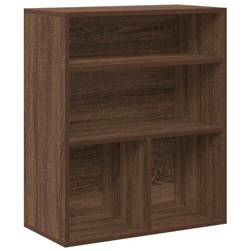 Bogreol 60x30x71,5 cm konstrueret træ brun egetræsfarve