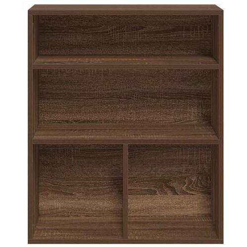 Bogreol 60x30x71,5 cm konstrueret træ brun egetræsfarve